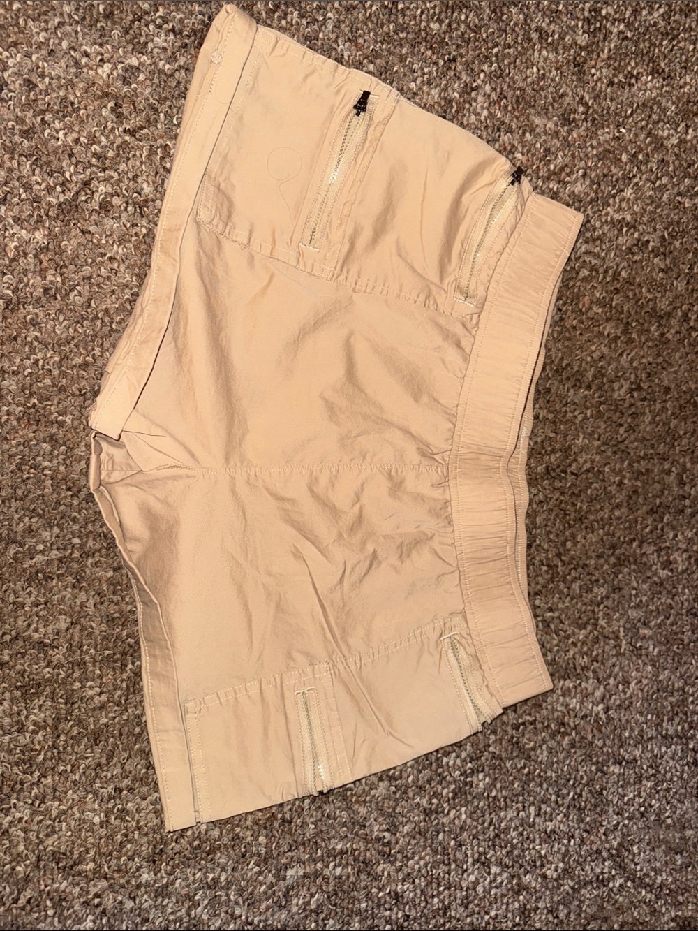 Mondetta Beige Cargo Shorts with Zipper Pockets